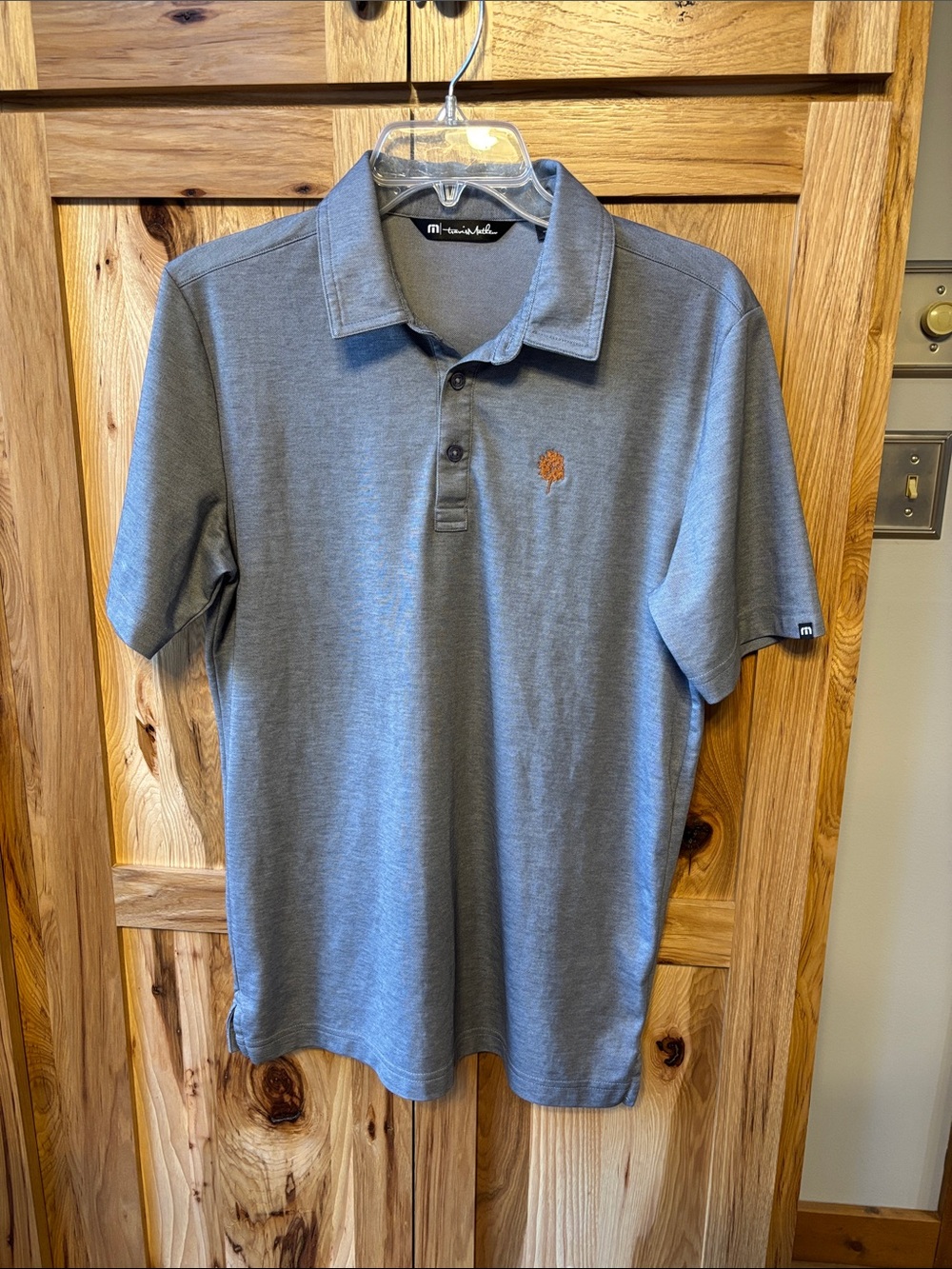 Travis Mathew Men's Gray Polo with Orange Tree Logo